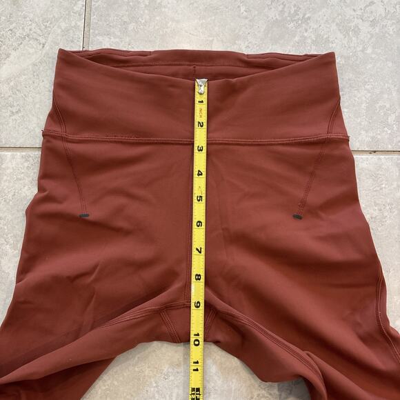 Lululemon Invigorate Mesh Ankle Mid Rise Tight 25” Orange Size 4 Stretch - Picture 6 of 10